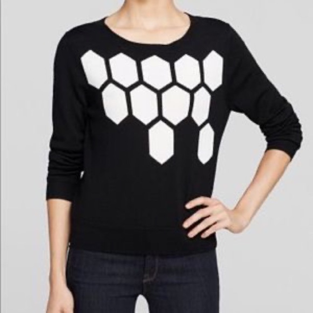 TRINA TURK LANDON HONEYCOMB SWEATER SIZE LARGE